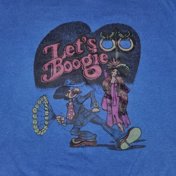 Vintage Let's Boogie T-Shirt Tee Unique OOAK - Picture 4 of 4
